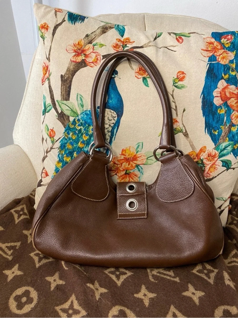 Prada Vitello Daino Buckle shoulder bag